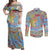 Father's Day Fiji Couples Matching Off Shoulder Maxi Dress and Long Sleeve Button Shirt Special Dad Polynesia Paradise