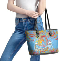 Father's Day Fiji Leather Tote Bag Special Dad Polynesia Paradise