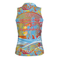 Father's Day Fiji Women Sleeveless Polo Shirt Special Dad Polynesia Paradise