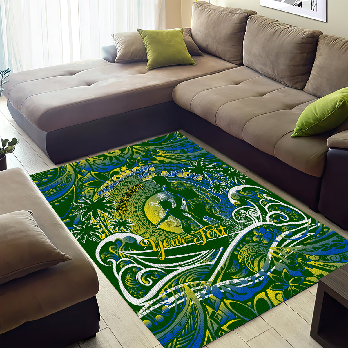 Father's Day Solomon Islands Area Rug Special Dad Polynesia Paradise