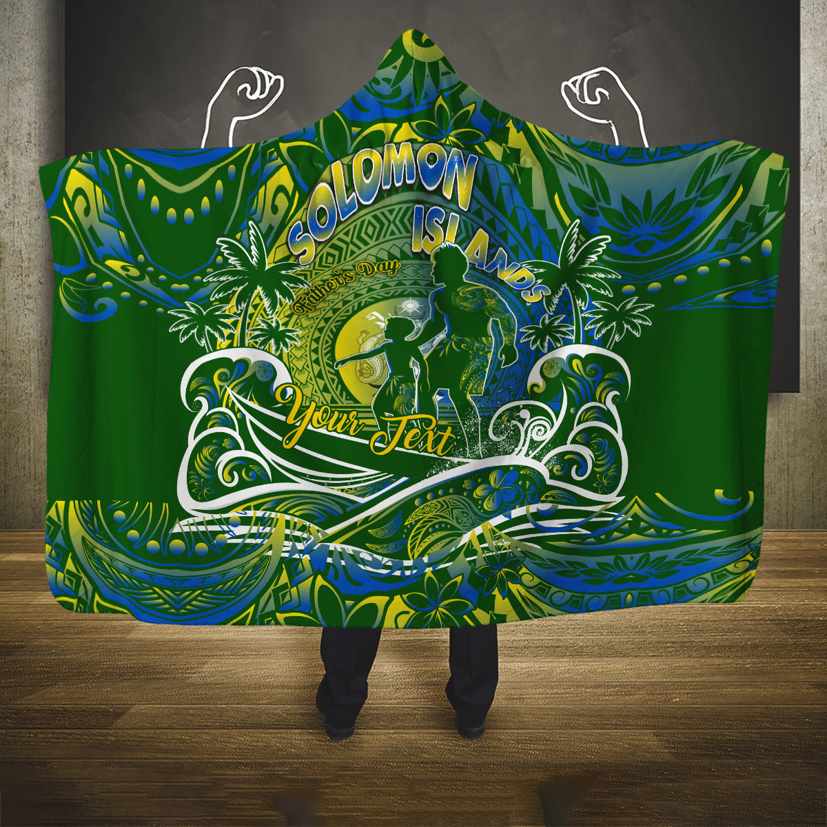 Father's Day Solomon Islands Hooded Blanket Special Dad Polynesia Paradise