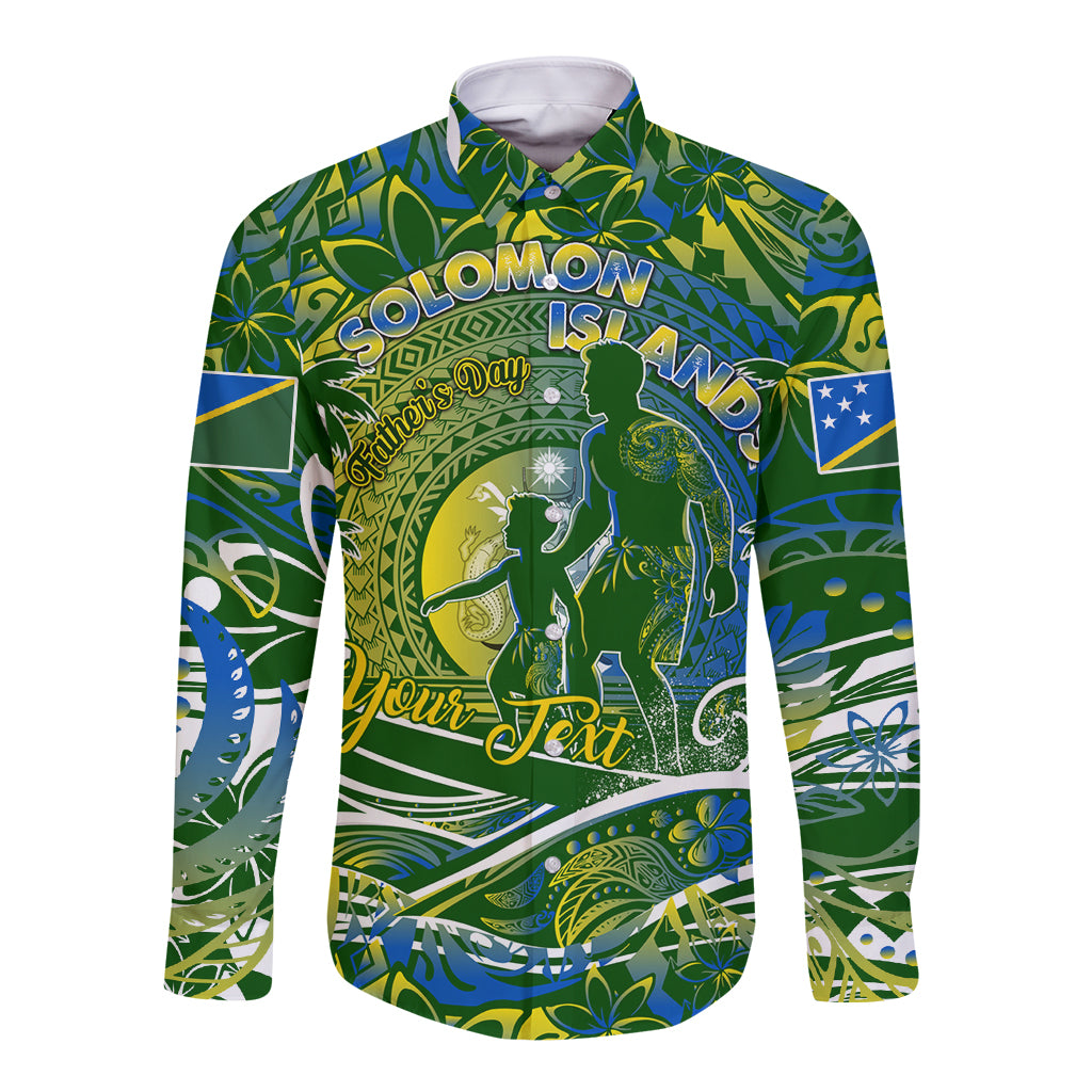 Father's Day Solomon Islands Long Sleeve Button Shirt Special Dad Polynesia Paradise