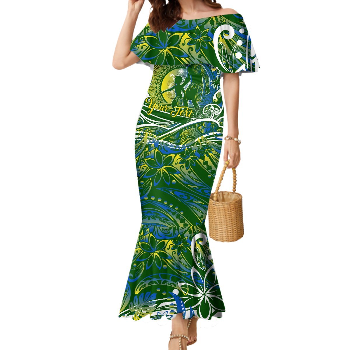 Father's Day Solomon Islands Mermaid Dress Special Dad Polynesia Paradise DT02 Women Green - Polynesian Pride