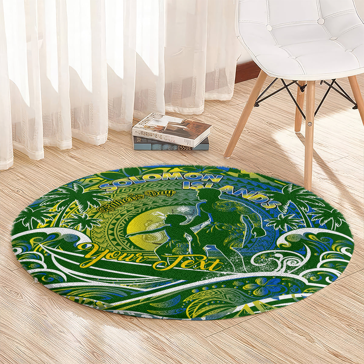 Father's Day Solomon Islands Round Carpet Special Dad Polynesia Paradise