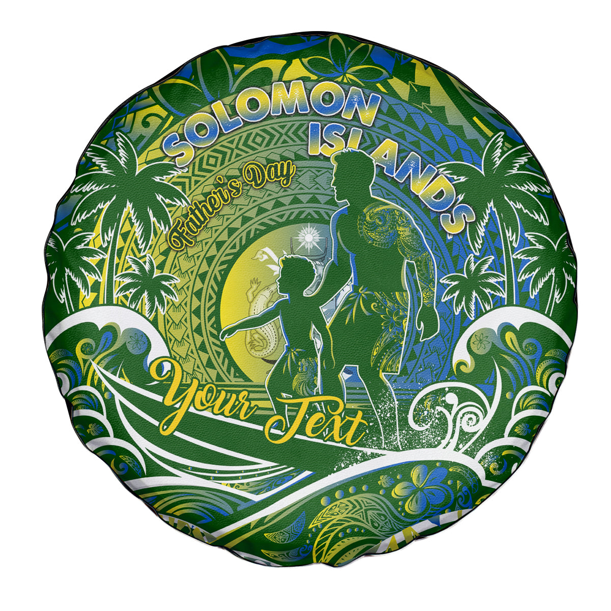 Father's Day Solomon Islands Spare Tire Cover Special Dad Polynesia Paradise