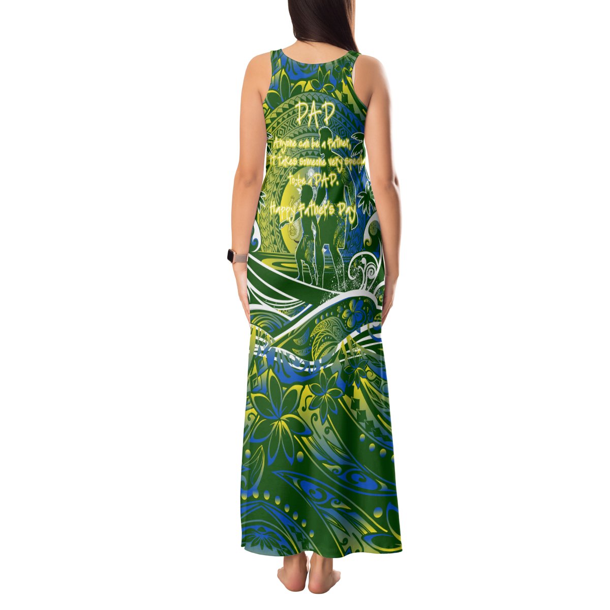 Father's Day Solomon Islands Tank Maxi Dress Special Dad Polynesia Paradise DT02 - Polynesian Pride
