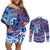 Father's Day Guam Couples Matching Off Shoulder Short Dress and Long Sleeve Button Shirt Special Dad Polynesia Paradise