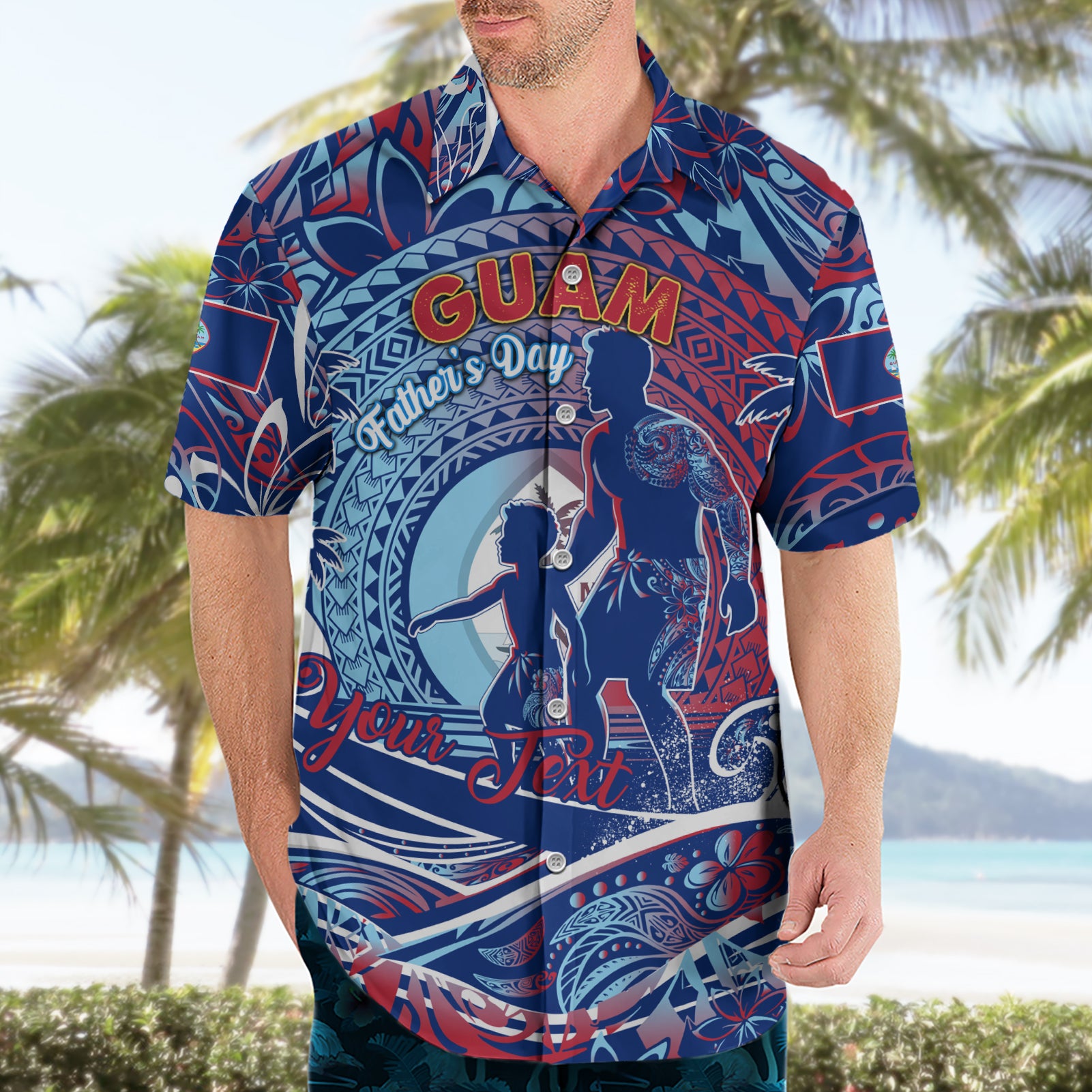 Father's Day Guam Hawaiian Shirt Special Dad Polynesia Paradise