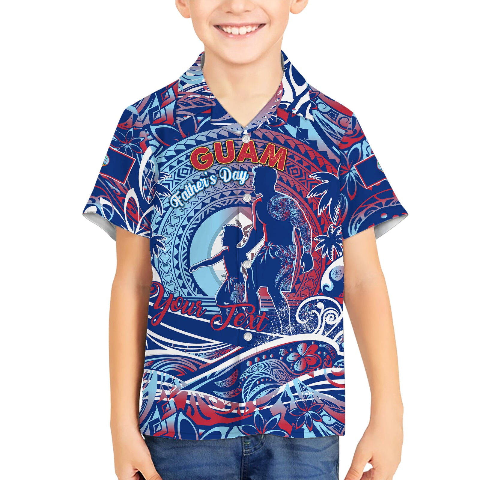 Father's Day Guam Kid Hawaiian Shirt Special Dad Polynesia Paradise