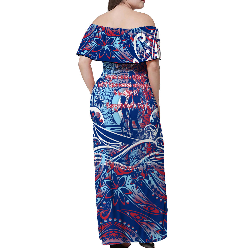 Father's Day Guam Off Shoulder Maxi Dress Special Dad Polynesia Paradise