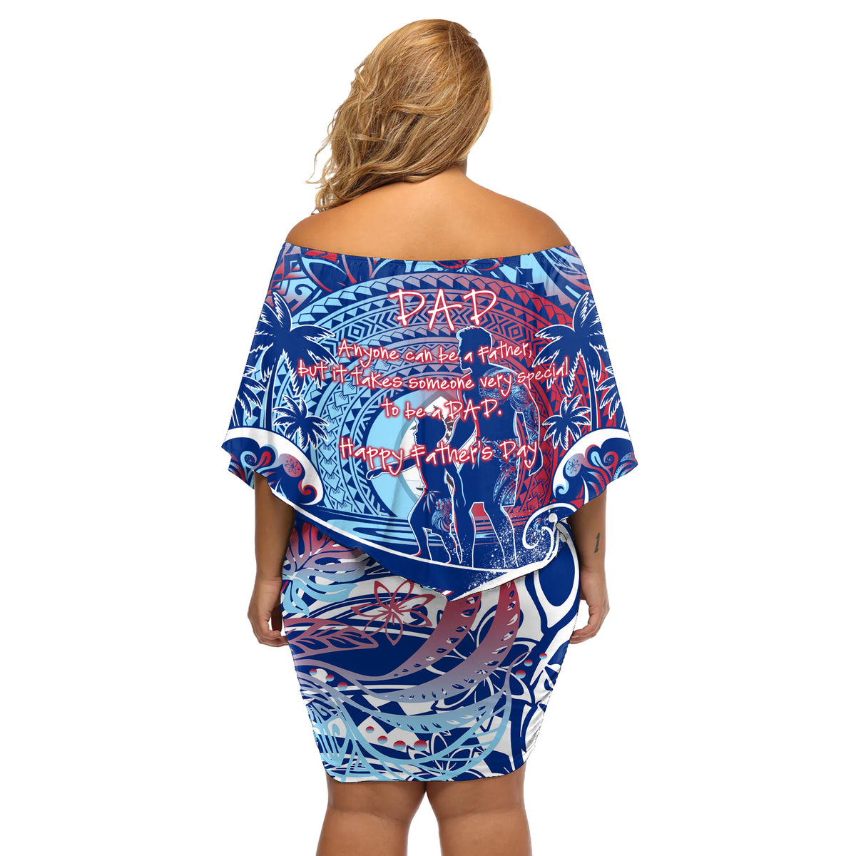 Father's Day Guam Off Shoulder Short Dress Special Dad Polynesia Paradise