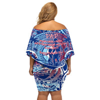 Father's Day Guam Off Shoulder Short Dress Special Dad Polynesia Paradise