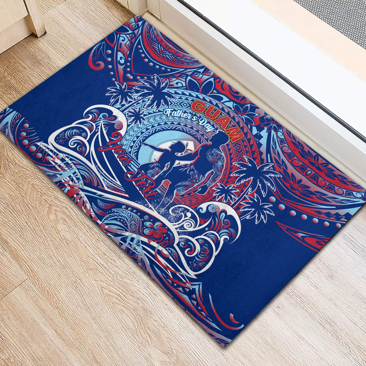 Father's Day Guam Rubber Doormat Special Dad Polynesia Paradise