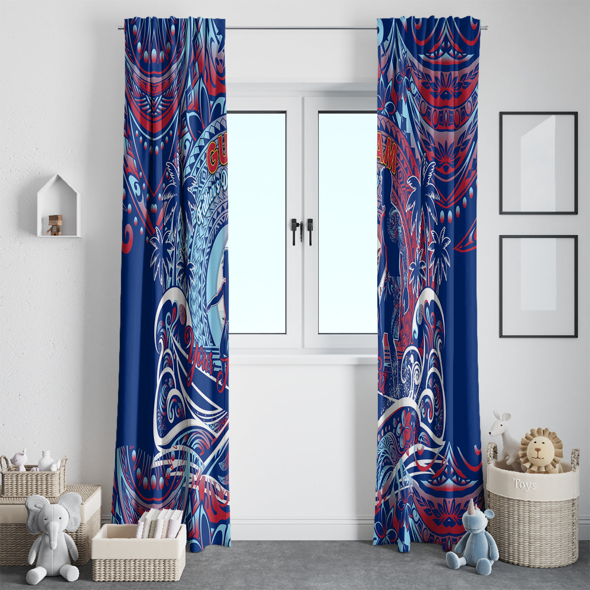 Father's Day Guam Window Curtain Special Dad Polynesia Paradise