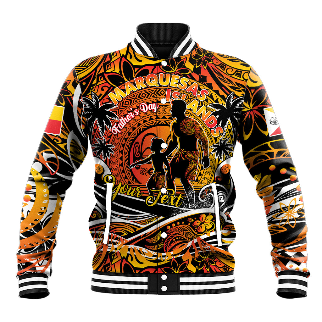 Father's Day Marquesas Islands Baseball Jacket Special Dad Polynesia Paradise DT02 Unisex Orange - Polynesian Pride