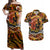 Father's Day Marquesas Islands Couples Matching Off Shoulder Maxi Dress and Hawaiian Shirt Special Dad Polynesia Paradise