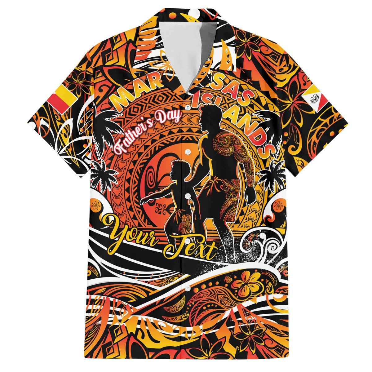 Father's Day Marquesas Islands Hawaiian Shirt Special Dad Polynesia Paradise DT02 Orange - Polynesian Pride