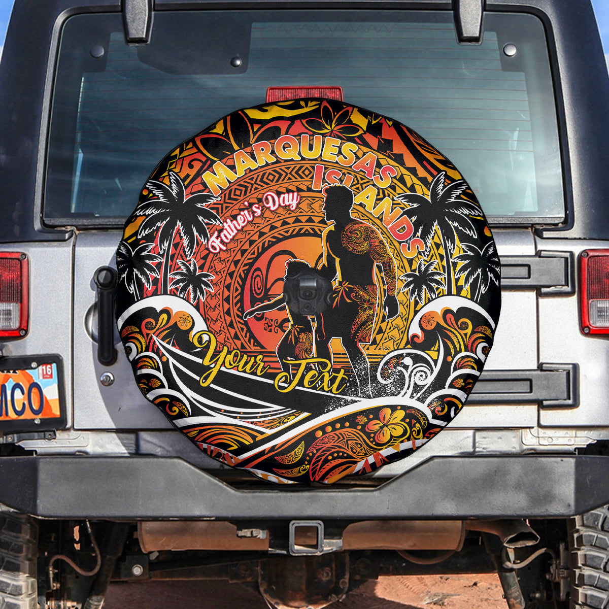 Father's Day Marquesas Islands Spare Tire Cover Special Dad Polynesia Paradise