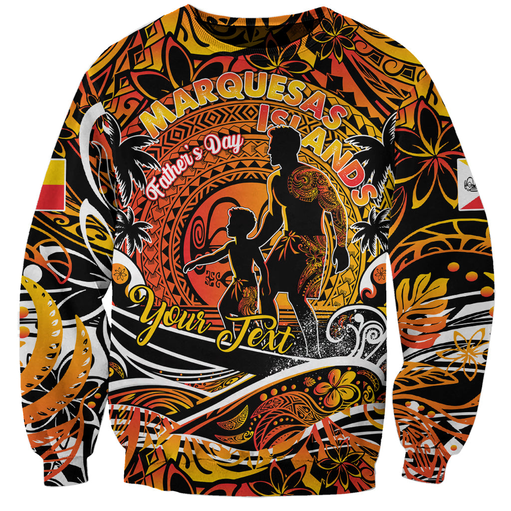 Father's Day Marquesas Islands Sweatshirt Special Dad Polynesia Paradise DT02 Unisex Orange - Polynesian Pride