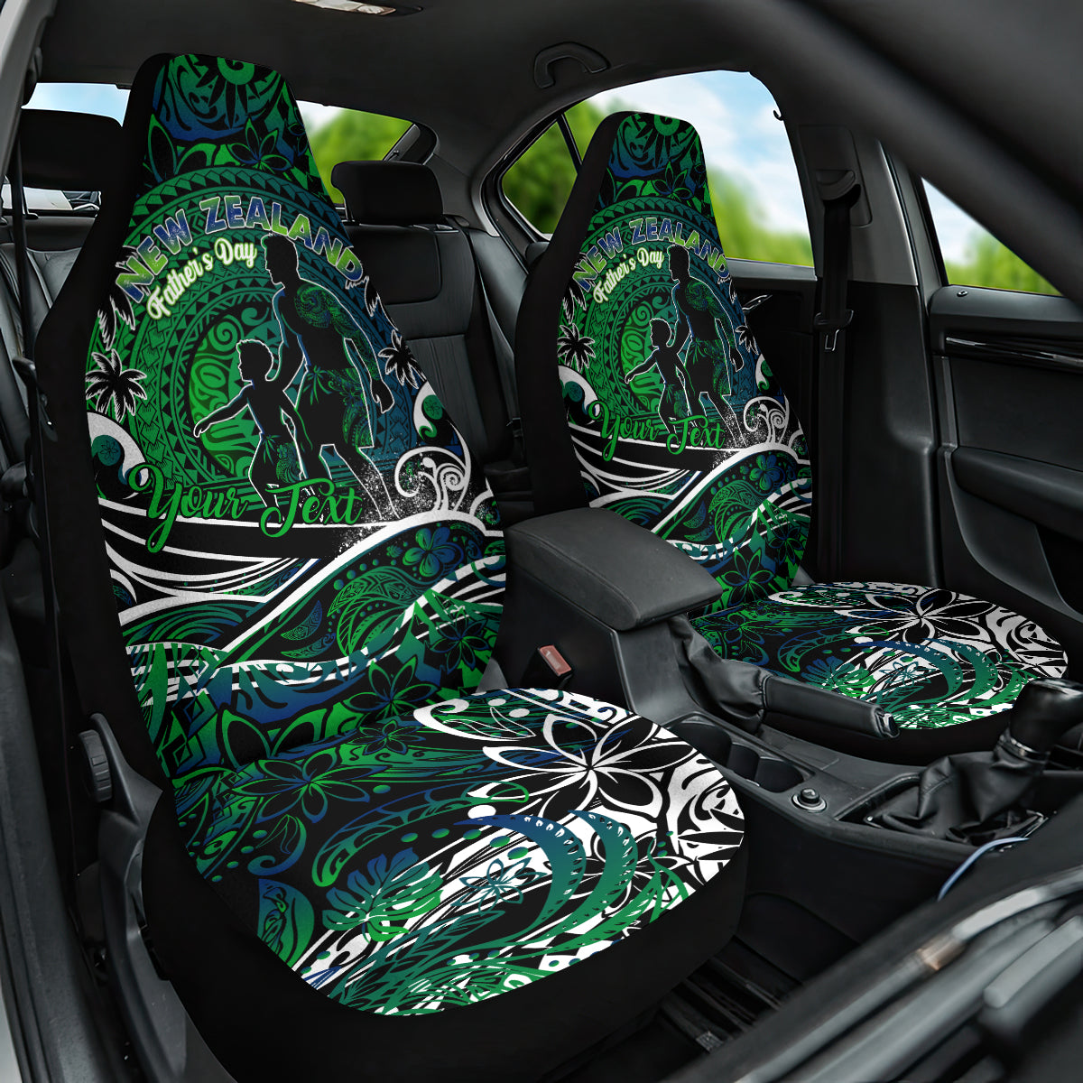 Father's Day New Zealand Car Seat Cover Special Dad Polynesia Paradise