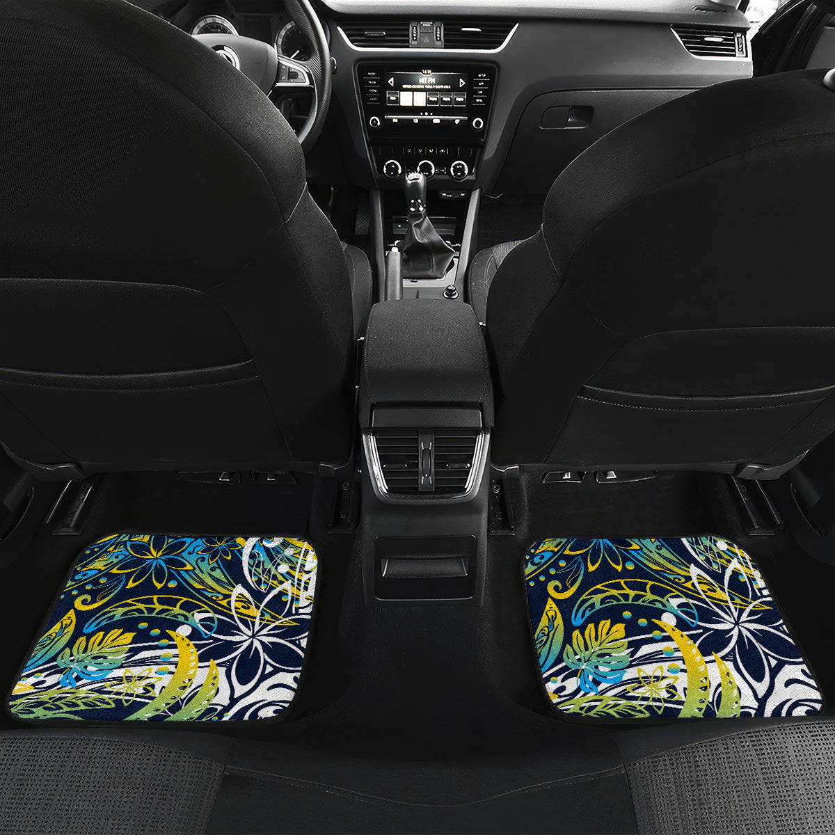 Father's Day Tokelau Car Mats Special Dad Polynesia Paradise DT02 Set 2pcs - Back Blue - Polynesian Pride