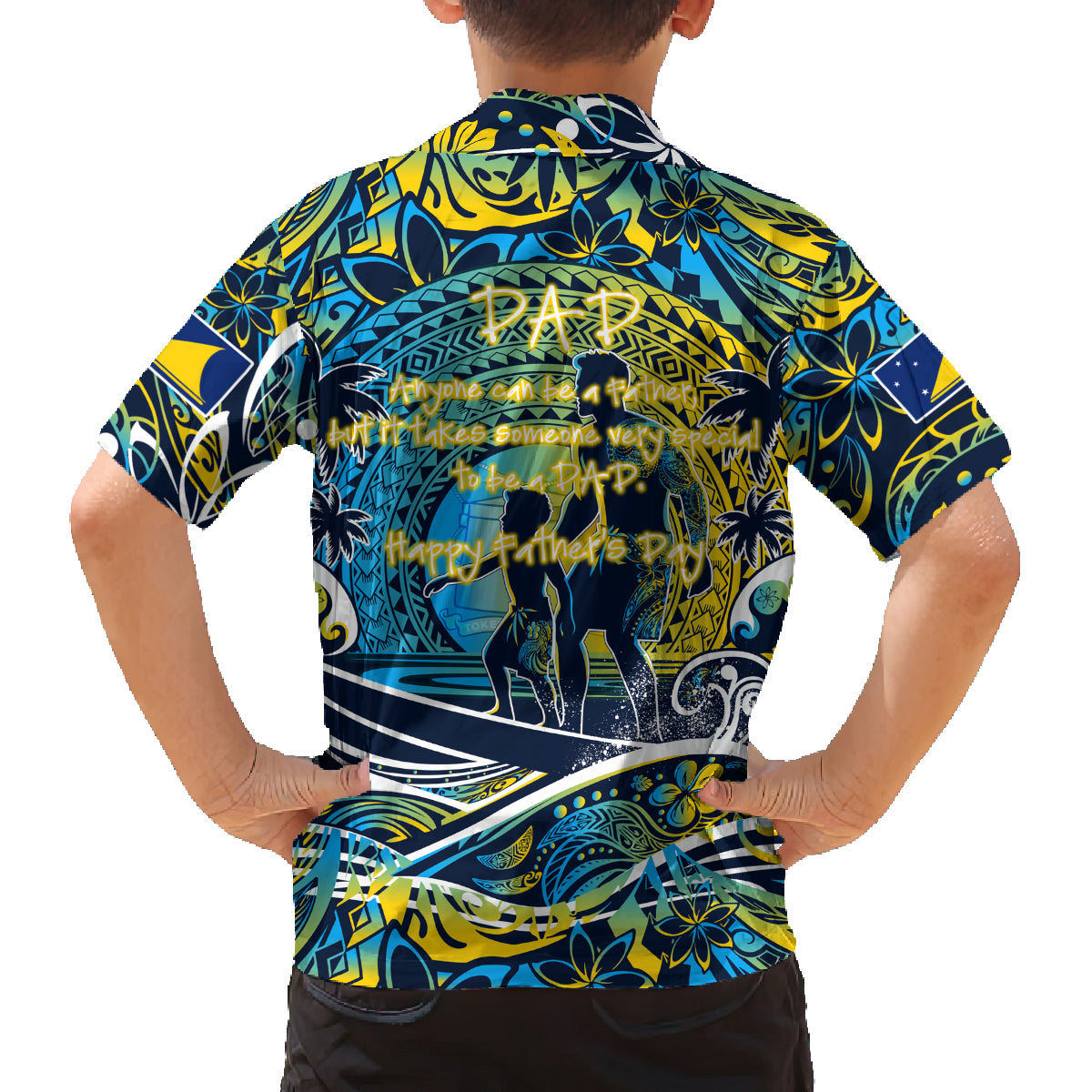 Father's Day Tokelau Family Matching Off The Shoulder Long Sleeve Dress and Hawaiian Shirt Special Dad Polynesia Paradise DT02 - Polynesian Pride