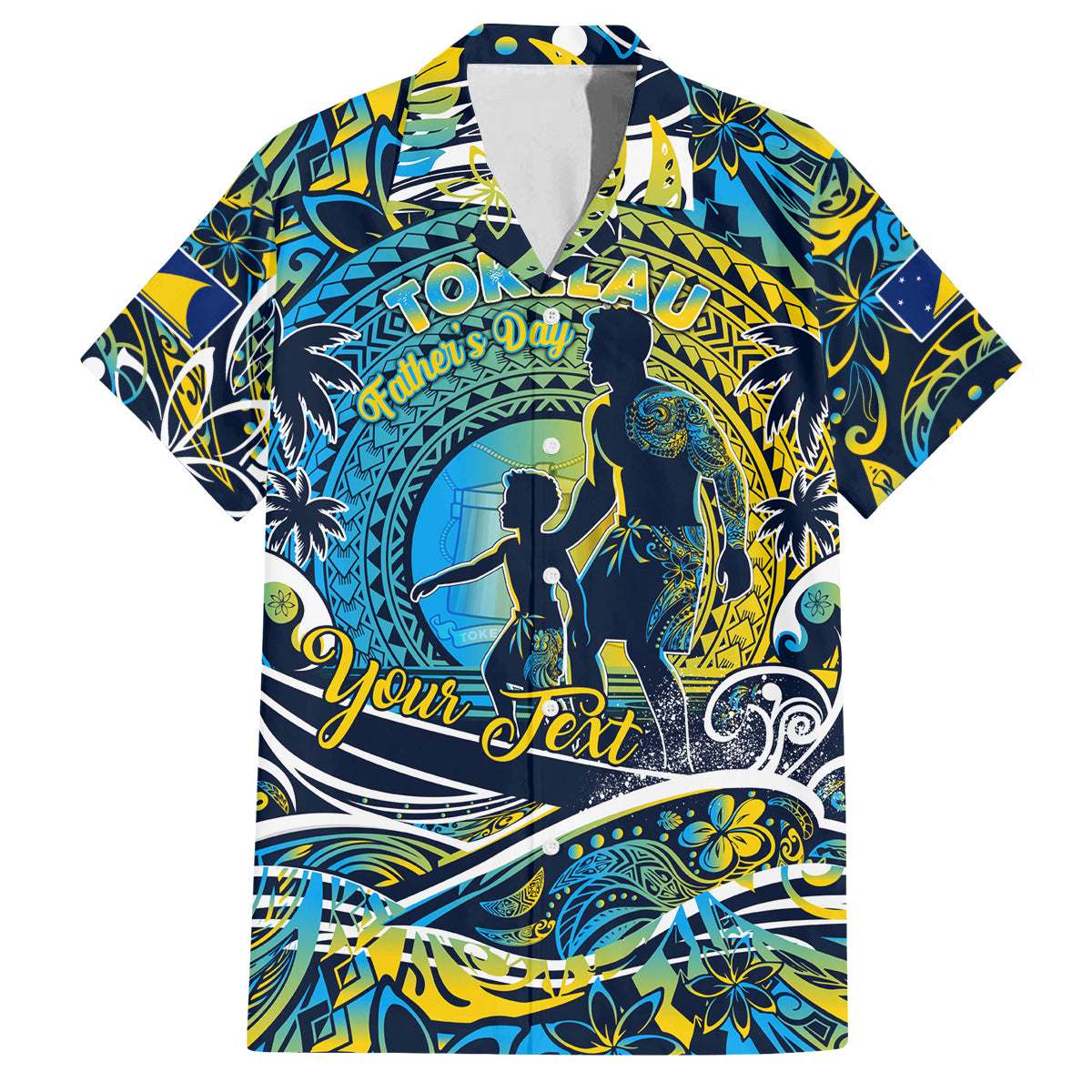 Father's Day Tokelau Family Matching Off Shoulder Short Dress and Hawaiian Shirt Special Dad Polynesia Paradise