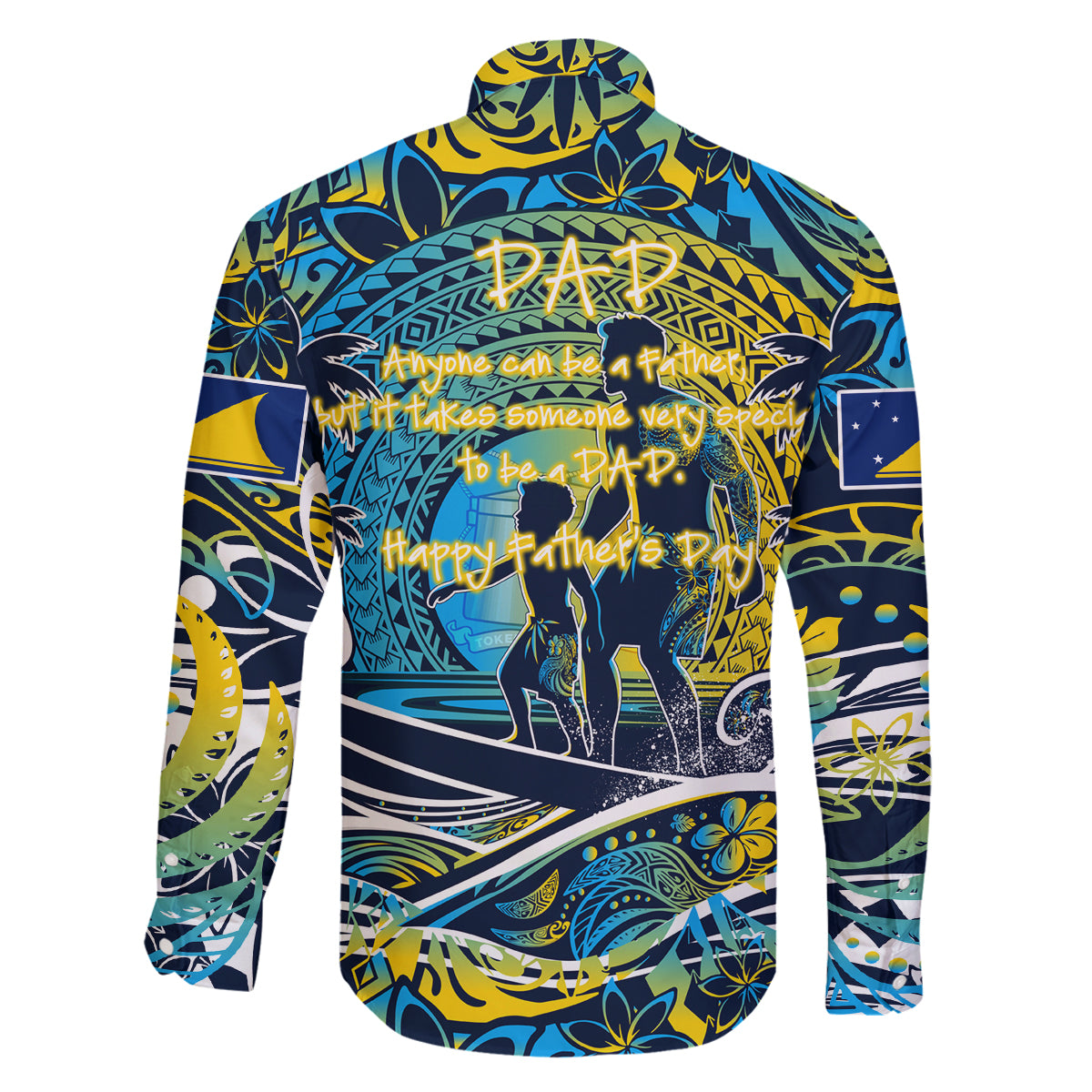 Father's Day Tokelau Family Matching Off Shoulder Short Dress and Hawaiian Shirt Special Dad Polynesia Paradise