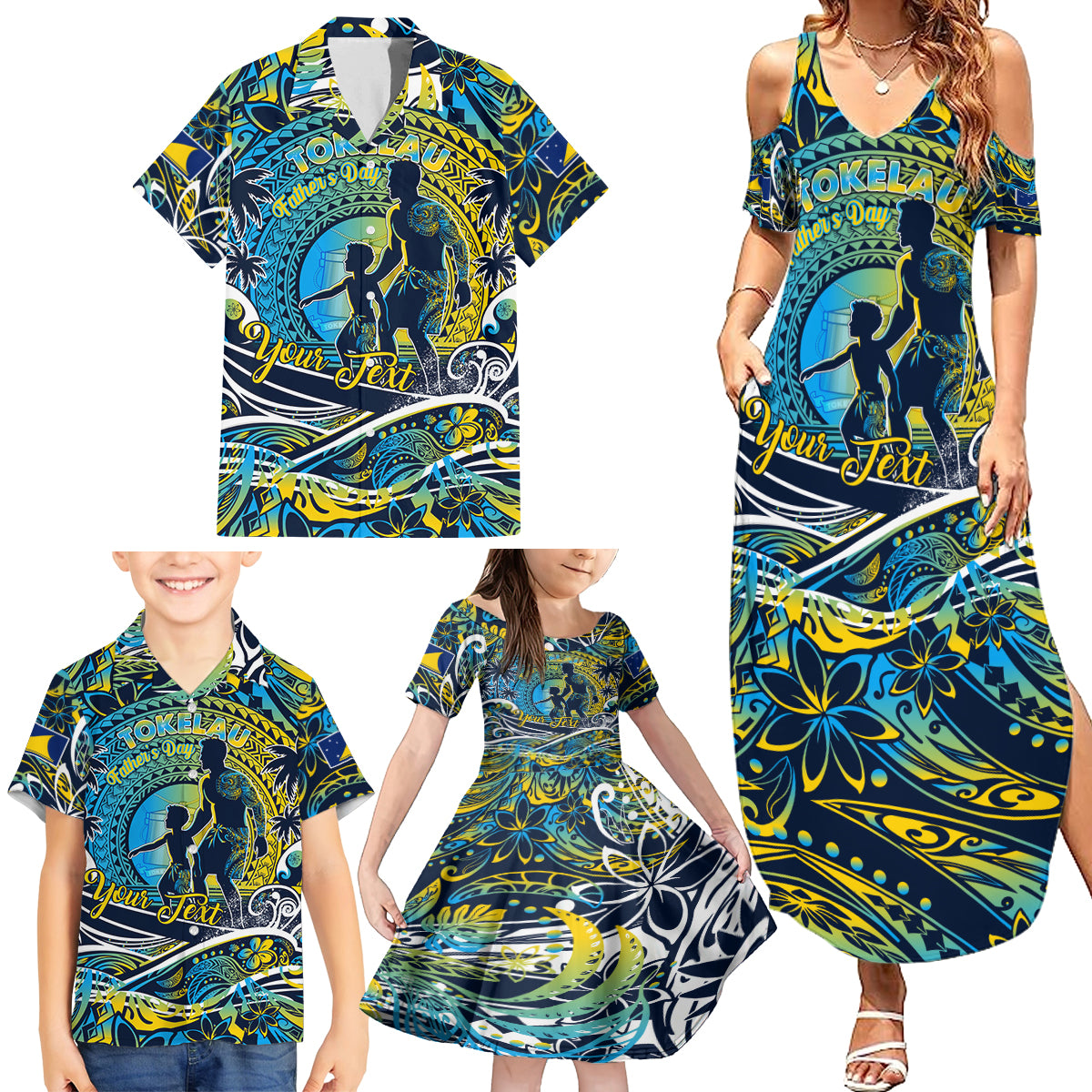 Father's Day Tokelau Family Matching Summer Maxi Dress and Hawaiian Shirt Special Dad Polynesia Paradise DT02 - Polynesian Pride