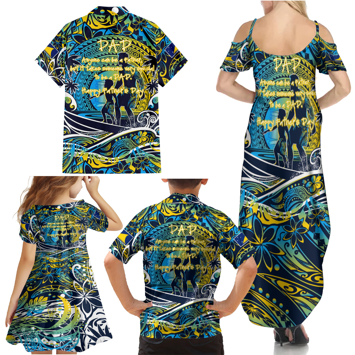 Father's Day Tokelau Family Matching Summer Maxi Dress and Hawaiian Shirt Special Dad Polynesia Paradise DT02 - Polynesian Pride