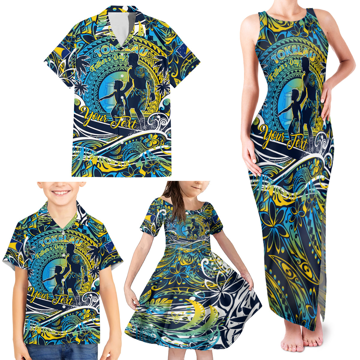 Father's Day Tokelau Family Matching Tank Maxi Dress and Hawaiian Shirt Special Dad Polynesia Paradise DT02 - Polynesian Pride