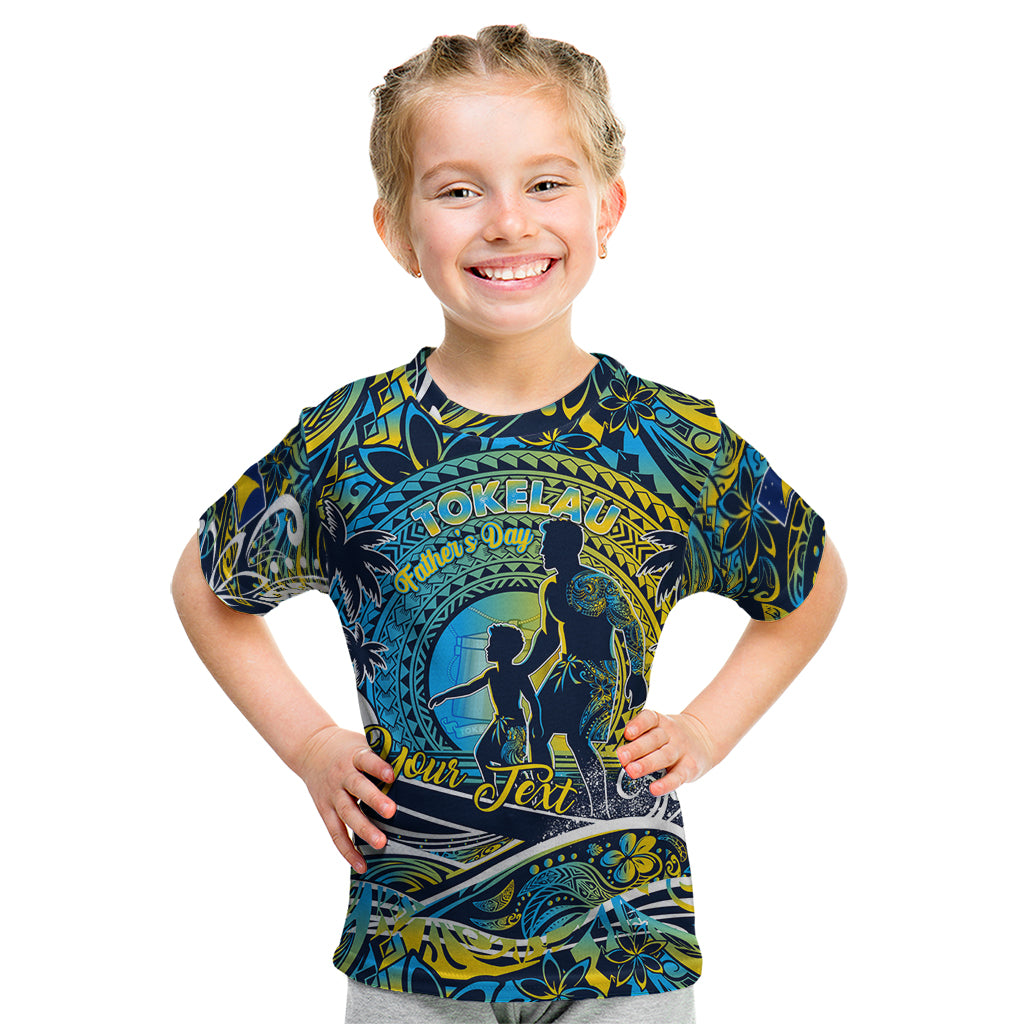 Father's Day Tokelau Kid T Shirt Special Dad Polynesia Paradise DT02 Blue - Polynesian Pride