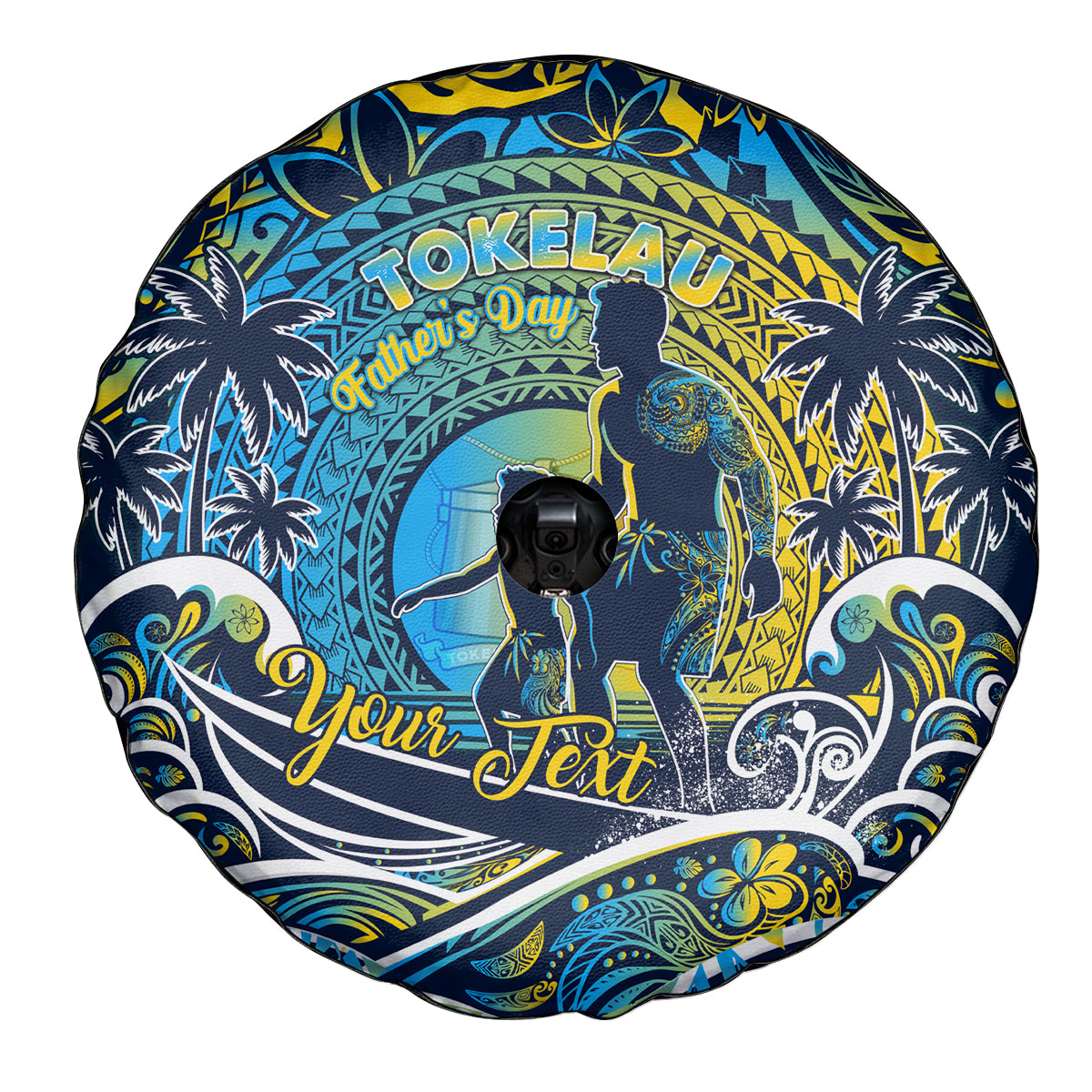 Father's Day Tokelau Spare Tire Cover Special Dad Polynesia Paradise