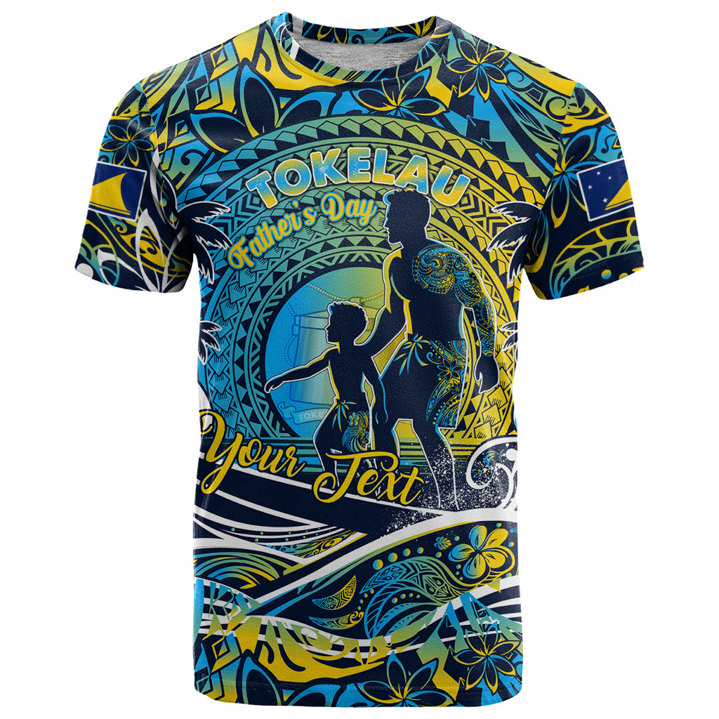 Father's Day Tokelau T Shirt Special Dad Polynesia Paradise DT02 Blue - Polynesian Pride