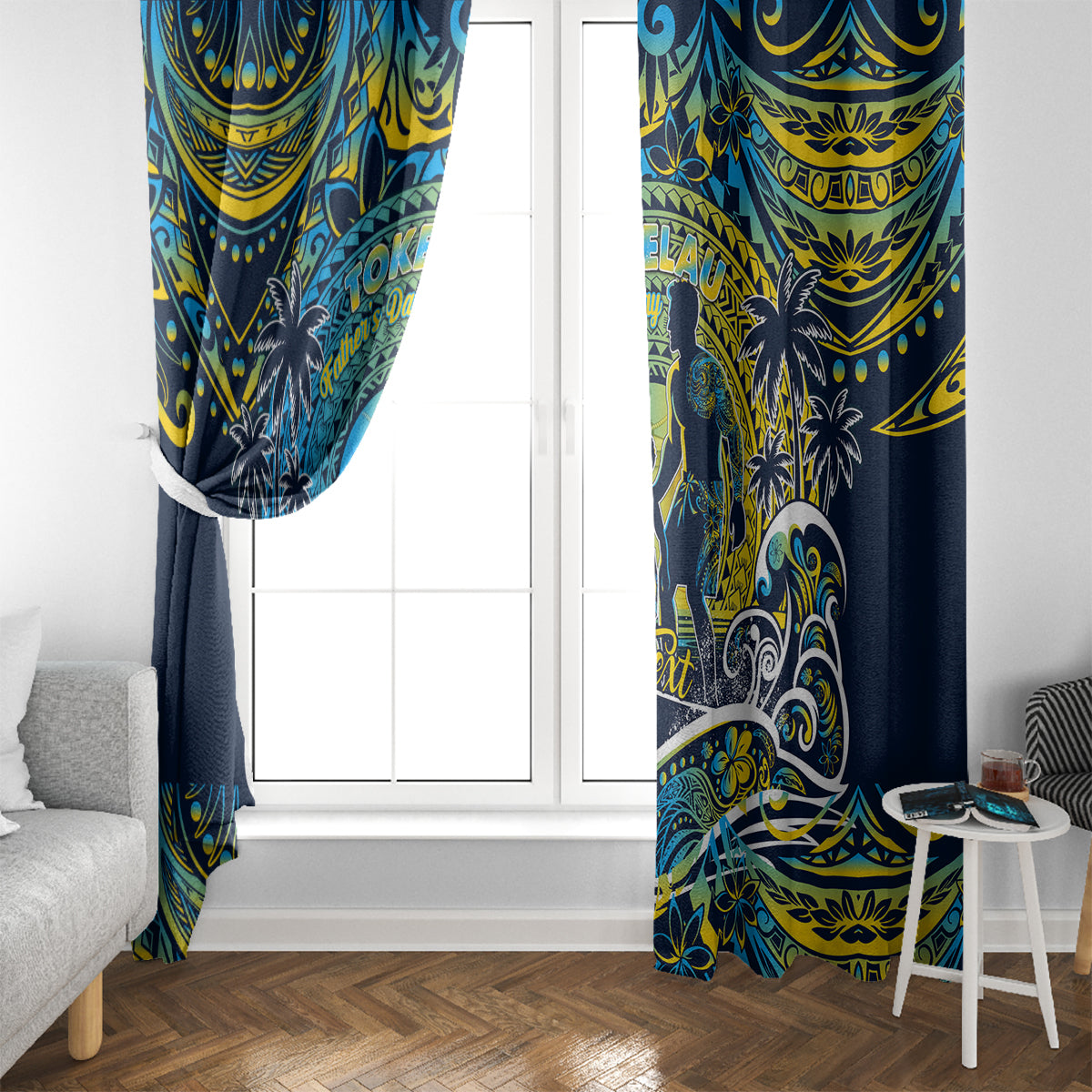 Father's Day Tokelau Window Curtain Special Dad Polynesia Paradise DT02 - Polynesian Pride