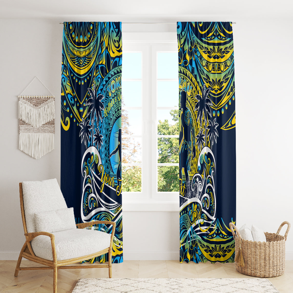 Father's Day Tokelau Window Curtain Special Dad Polynesia Paradise DT02 - Polynesian Pride