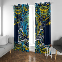 Father's Day Tokelau Window Curtain Special Dad Polynesia Paradise DT02 With Grommets Blue - Polynesian Pride
