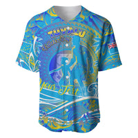 Father's Day Tuvalu Baseball Jersey Special Dad Polynesia Paradise DT02 Blue - Polynesian Pride