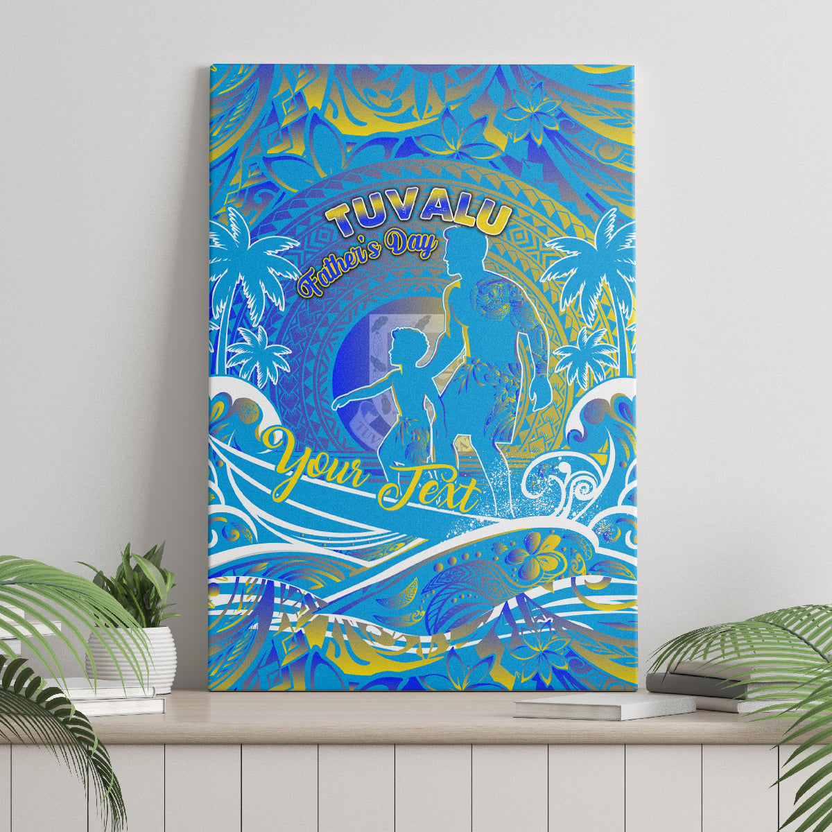 Father's Day Tuvalu Canvas Wall Art Special Dad Polynesia Paradise DT02 - Polynesian Pride