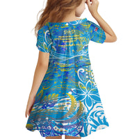 Father's Day Tuvalu Family Matching Off Shoulder Short Dress and Hawaiian Shirt Special Dad Polynesia Paradise