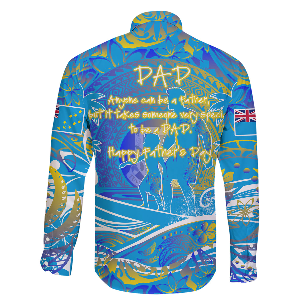 Father's Day Tuvalu Family Matching Short Sleeve Bodycon Dress and Hawaiian Shirt Special Dad Polynesia Paradise DT02 - Polynesian Pride