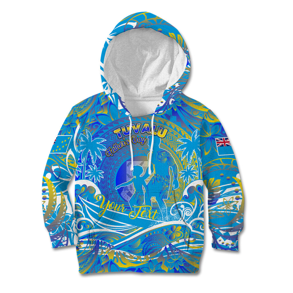 Father's Day Tuvalu Kid Hoodie Special Dad Polynesia Paradise DT02 Hoodie Blue - Polynesian Pride