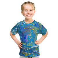 Father's Day Tuvalu Kid T Shirt Special Dad Polynesia Paradise DT02 Blue - Polynesian Pride