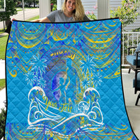 Father's Day Tuvalu Quilt Special Dad Polynesia Paradise DT02 Blue - Polynesian Pride
