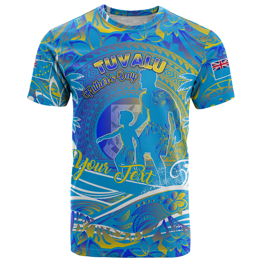 Father's Day Tuvalu T Shirt Special Dad Polynesia Paradise DT02 Blue - Polynesian Pride
