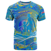 Father's Day Tuvalu T Shirt Special Dad Polynesia Paradise DT02 Blue - Polynesian Pride