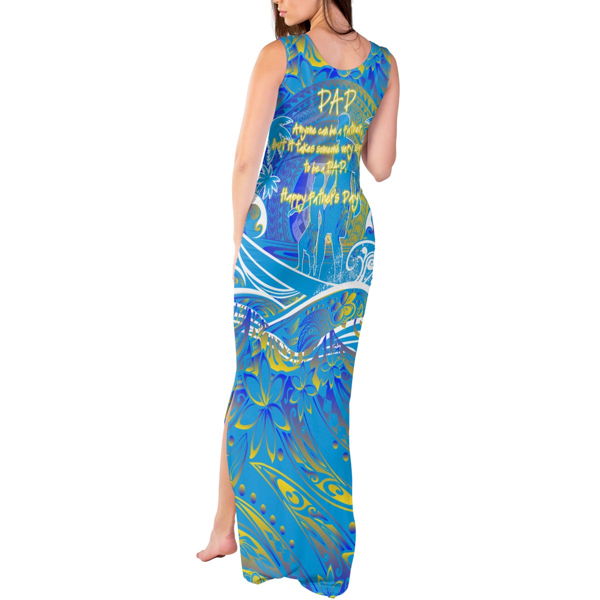 Father's Day Tuvalu Tank Maxi Dress Special Dad Polynesia Paradise DT02 - Polynesian Pride