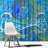 Father's Day Tuvalu Window Curtain Special Dad Polynesia Paradise