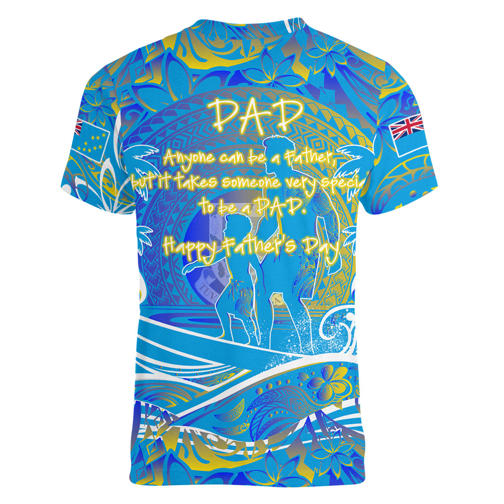 Father's Day Tuvalu Women V-Neck T-Shirt Special Dad Polynesia Paradise