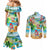 Guam Christmas Couples Matching Mermaid Dress and Long Sleeve Button Shirts Santa Claus Beach and Wave DT02 - Polynesian Pride